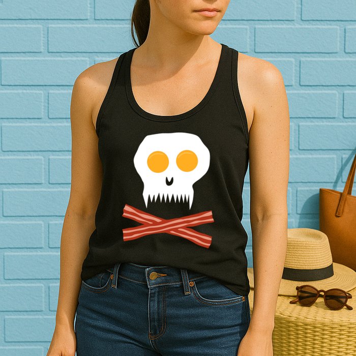 Eggs And Bacon Skull Womens Tank Top