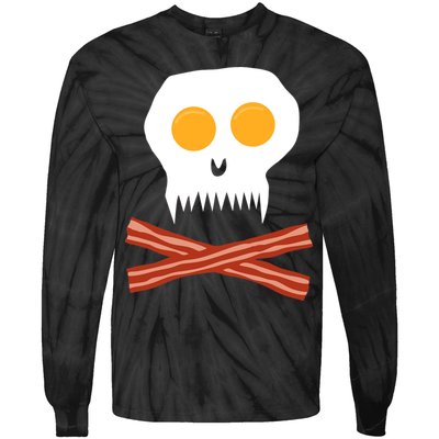 Eggs And Bacon Skull Tie-Dye Long Sleeve Shirt