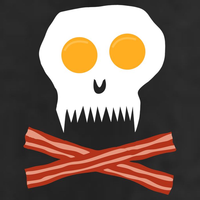 Eggs And Bacon Skull Trucker Hat