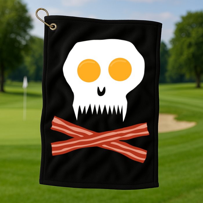 Eggs And Bacon Skull Golf Towel