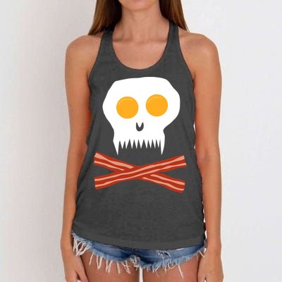 Eggs And Bacon Skull Women's Knotted Racerback Tank