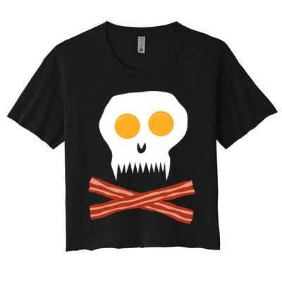 Eggs And Bacon Skull Crop Top