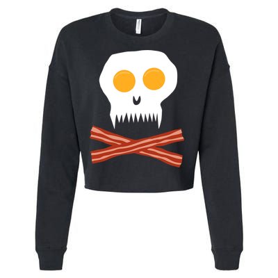 Eggs And Bacon Skull Cropped Pullover Crew