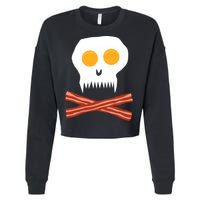 Eggs And Bacon Skull Cropped Pullover Crew