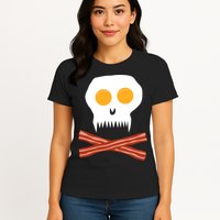 Eggs And Bacon Skull Womens T-Shirt