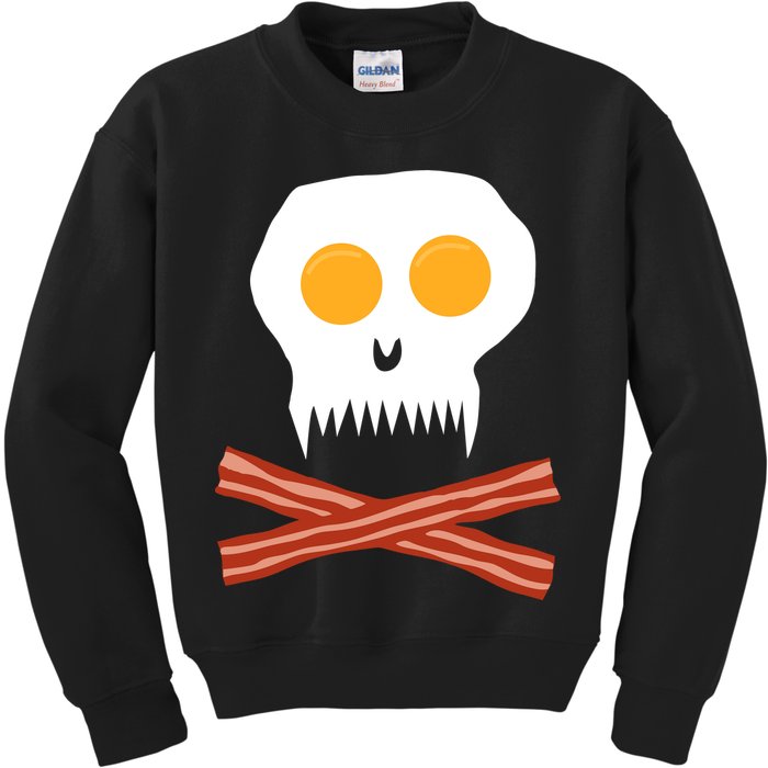 Eggs And Bacon Skull Kids Sweatshirt