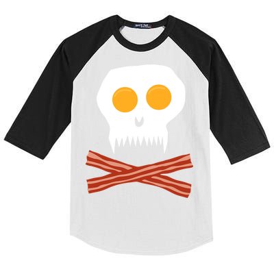 Eggs And Bacon Skull Kids Colorblock Raglan Jersey