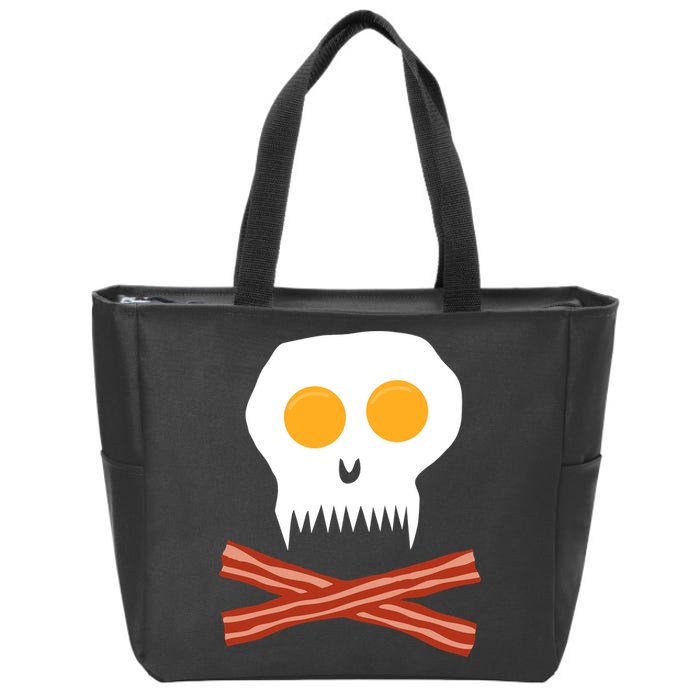 Eggs And Bacon Skull Zip Tote Bag