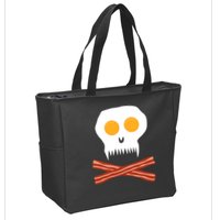 Eggs And Bacon Skull Zip Tote Bag