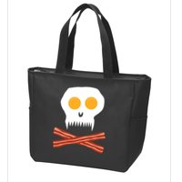 Eggs And Bacon Skull Zip Tote Bag
