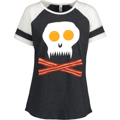 Eggs And Bacon Skull Enza Ladies Jersey Colorblock Tee