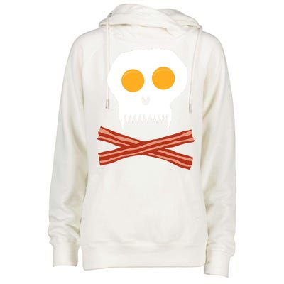 Eggs And Bacon Skull Womens Funnel Neck Pullover Hood