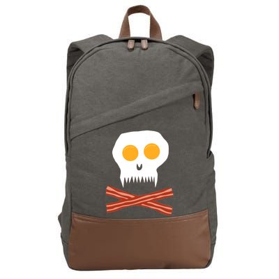 Eggs And Bacon Skull Cotton Canvas Backpack