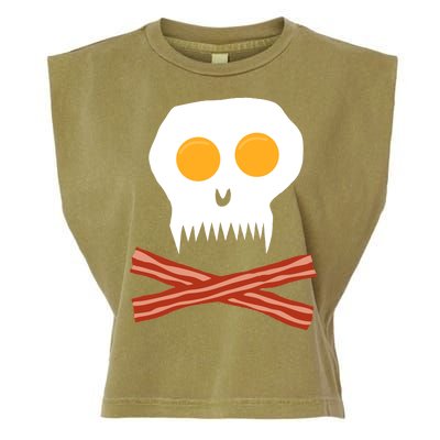 Eggs And Bacon Skull Garment-Dyed Women's Muscle Tee