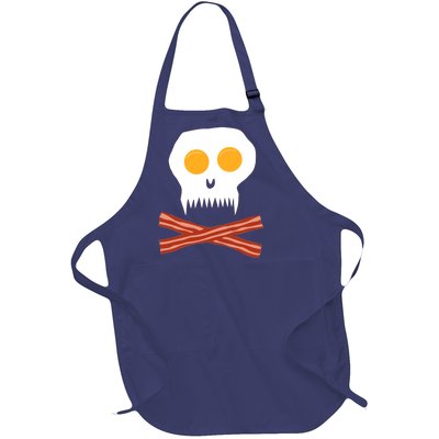 Eggs And Bacon Skull Full-Length Apron With Pockets