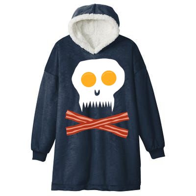 Eggs And Bacon Skull Hooded Wearable Blanket