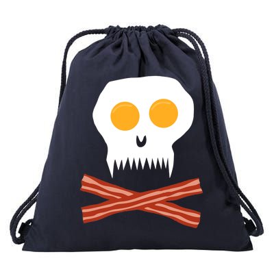 Eggs And Bacon Skull Drawstring Bag