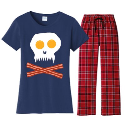 Eggs And Bacon Skull Women's Flannel Pajama Set