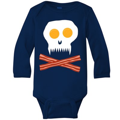 Eggs And Bacon Skull Baby Long Sleeve Bodysuit