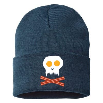 Eggs And Bacon Skull Sustainable Knit Beanie