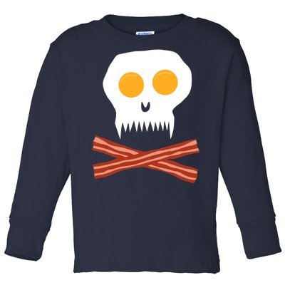 Eggs And Bacon Skull Toddler Long Sleeve Shirt