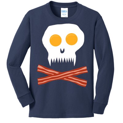 Eggs And Bacon Skull Kids Long Sleeve Shirt