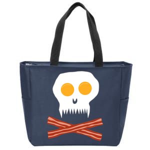 Eggs And Bacon Skull Zip Tote Bag