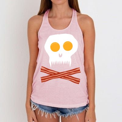 Eggs And Bacon Skull Women's Knotted Racerback Tank