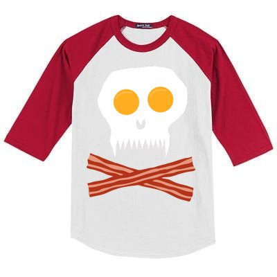 Eggs And Bacon Skull Kids Colorblock Raglan Jersey