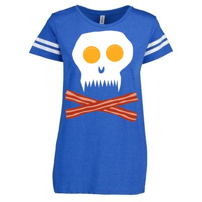 Eggs And Bacon Skull Enza Ladies Jersey Football T-Shirt