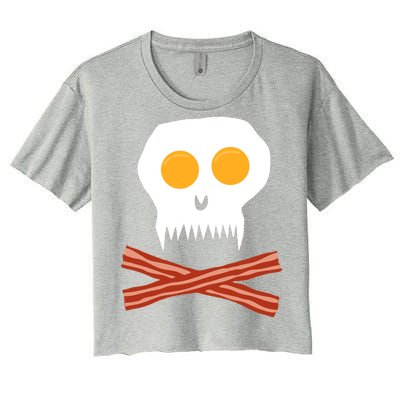 Eggs And Bacon Skull Women's Crop Top Tee