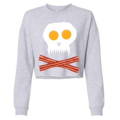 Eggs And Bacon Skull Cropped Pullover Crew