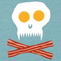 Eggs And Bacon Skull Sueded Cloud Jersey T-Shirt
