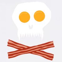 Eggs And Bacon Skull Garment-Dyed Sweatshirt