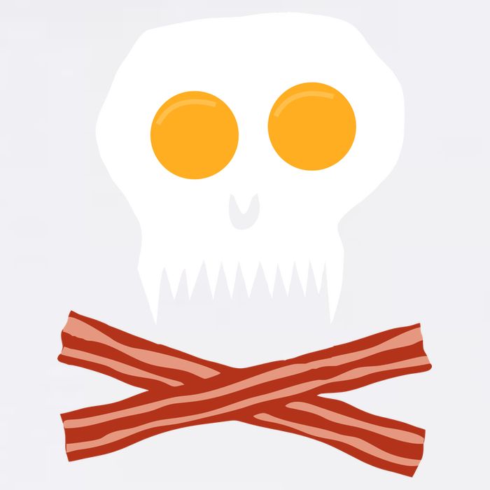 Eggs And Bacon Skull Garment-Dyed Sweatshirt