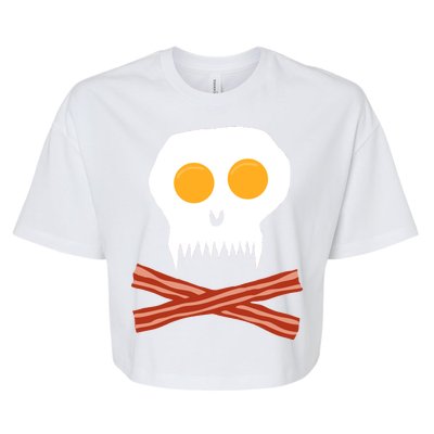 Eggs And Bacon Skull Bella+Canvas Jersey Crop Tee