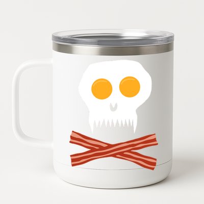 Eggs And Bacon Skull 12 oz Stainless Steel Tumbler Cup