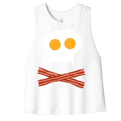 Eggs And Bacon Skull Women's Racerback Cropped Tank