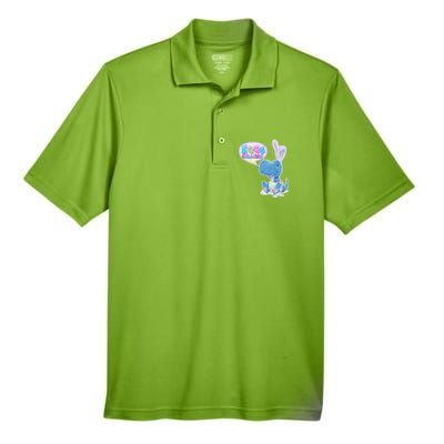 EGGS-Cellent! Cute Easter T-Rex Men's Origin Performance Pique Polo