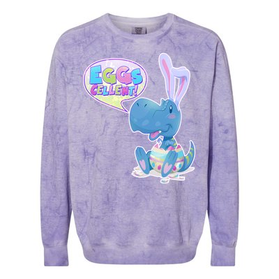 EGGS-Cellent! Cute Easter T-Rex Colorblast Crewneck Sweatshirt