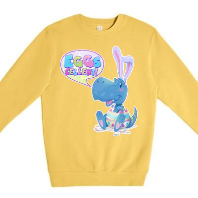 EGGS-Cellent! Cute Easter T-Rex Premium Crewneck Sweatshirt