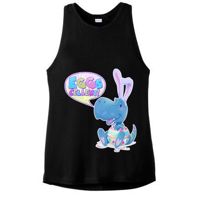 EGGS-Cellent! Cute Easter T-Rex Ladies PosiCharge Tri-Blend Wicking Tank