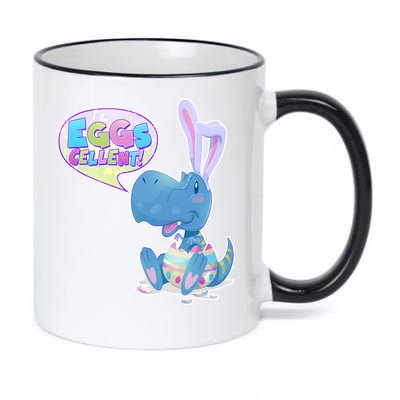 EGGS-Cellent! Cute Easter T-Rex 11oz Black Color Changing Mug