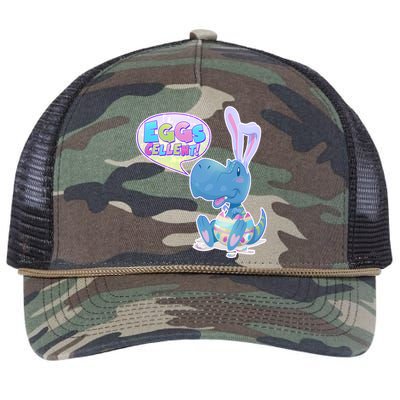 EGGS-Cellent! Cute Easter T-Rex Retro Rope Trucker Hat Cap