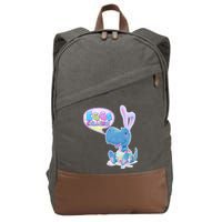 EGGS-Cellent! Cute Easter T-Rex Cotton Canvas Backpack
