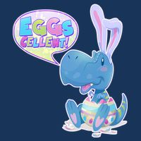 EGGS-Cellent! Cute Easter T-Rex USA-Made Doggie Bandana