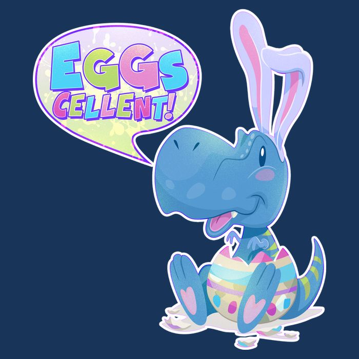 EGGS-Cellent! Cute Easter T-Rex USA-Made Doggie Bandana
