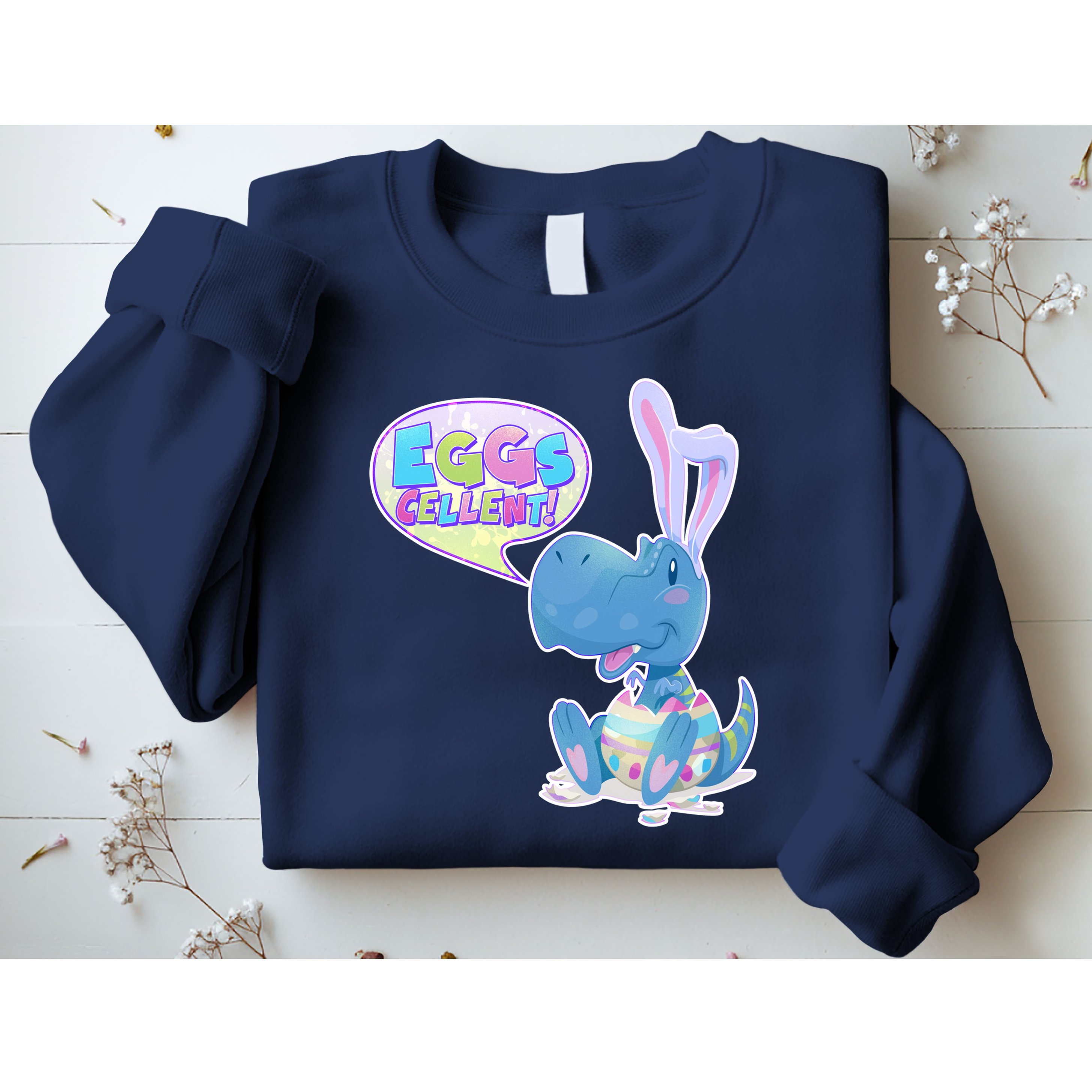 EGGS-Cellent! Cute Easter T-Rex Sweatshirt