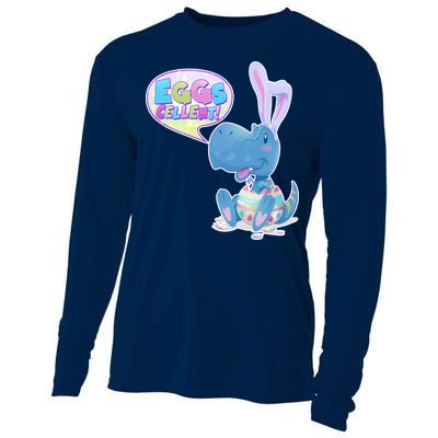 EGGS-Cellent! Cute Easter T-Rex Cooling Performance Long Sleeve Crew