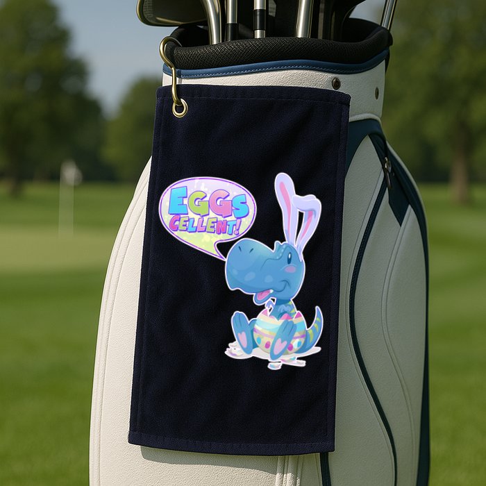 EGGS-Cellent! Cute Easter T-Rex Golf Towel